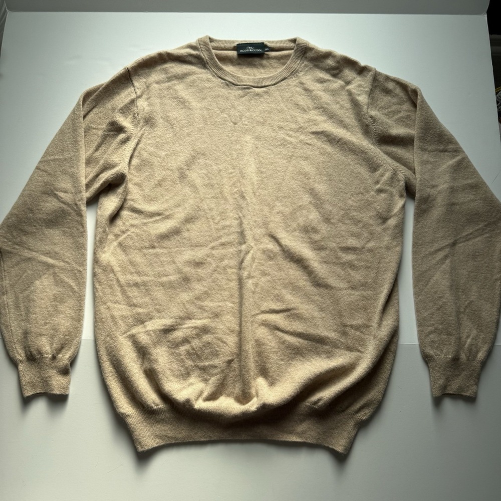 Rodd & Gunn Brown Tan Beige Cashmere Merino Wool‎ Pullover Sweater Mens Size 2XL